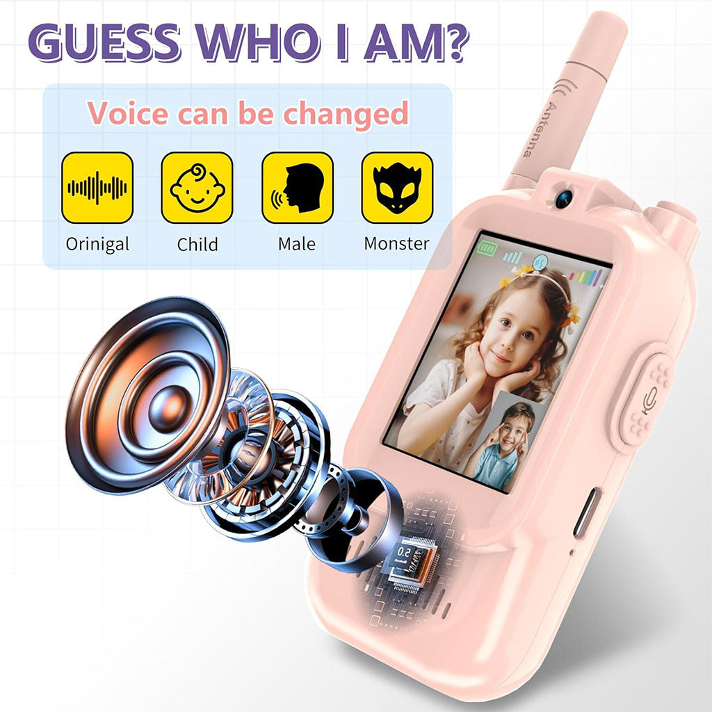 Paire de Talkie-walkies pour enfants avec vidéo et camera HD rechargeable
